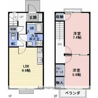 ボヌール幸澤A・B棟【1階】の間取り
