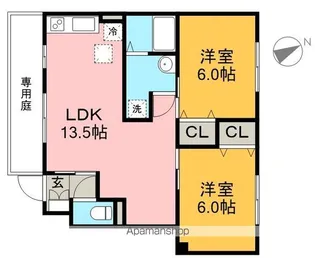 セジュールセントレ【1階】の間取り