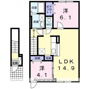 ジュネス高丘【2階】の間取り