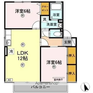 ジョリー若槻 B【202号室】の間取り