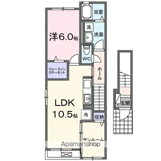 プリムローズ 日向【2階】の間取り