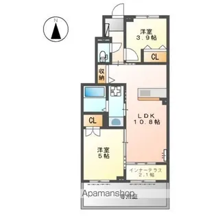 アステルセゾンΒ【102号室】の間取り
