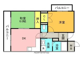 ビューハイツ四條畷【2階】の間取り