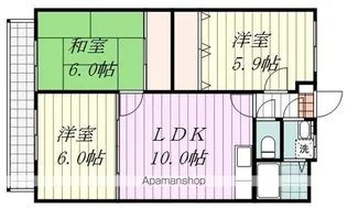 オレンジスクウェアー【105号室】の間取り