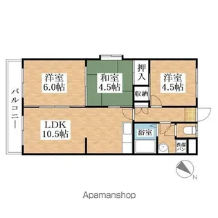 グランシャリオ【105号室】の間取り