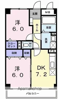 グランデール 一本松【2階】の間取り