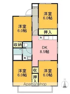 クレスト若松【1階】の間取り