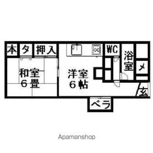 日登美ハイツ【3階】の間取り