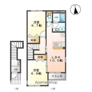 サンフィット フジマンC棟【2階】の間取り
