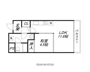 1LDKの間取り画像