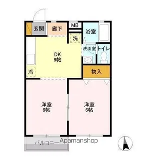 グリーンヒルズ B棟【2階】の間取り