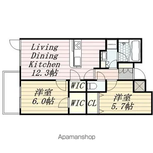 ベルヴュコート津田沼【6階】の間取り