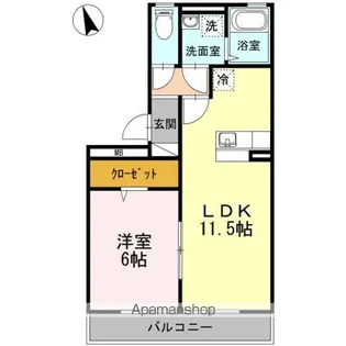 リーベ B棟【3階】の間取り