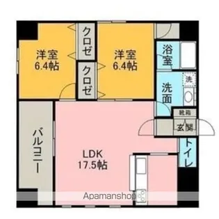 エコルクス赤坂【6階】の間取り
