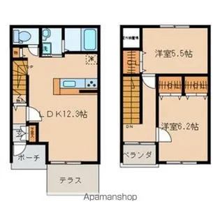 福岡県糟屋郡篠栗町和田4丁目【テラスハウス】の間取り