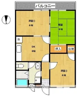 カネイチハイツA棟【1階】の間取り