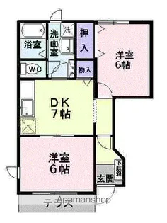 パレクロスロードC【1階】の間取り