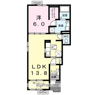 プランタン 瓜生 A【1階】の間取り