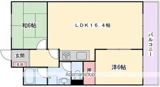 香里日光ハイツ【2階】の間取り