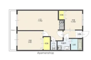 ラ・カーサーJ’S【206号室】の間取り