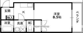 アヴェーレ金下Ⅱ【402号室】の間取り