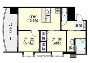 エヴォルート錦江【4階】の間取り