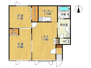 プランドール【1A号室】の間取り