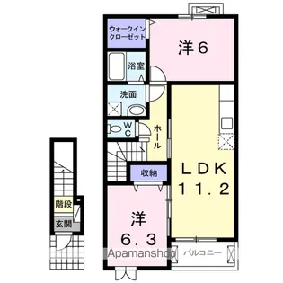 岐阜県羽島郡笠松町田代【アパート】の間取り