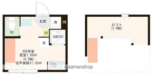 ハーモニーテラス江原町Ⅲ【2階】の間取り