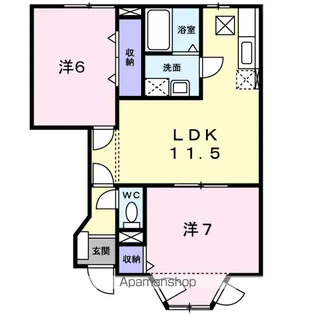 ヴィラパルテール【1階】の間取り