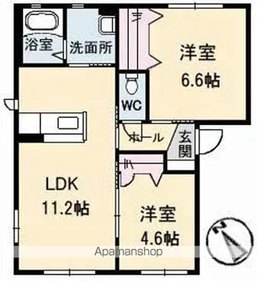シャーメゾンプランドール A棟【1階】の間取り