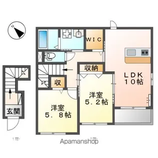 パレ・プランタン【2階】の間取り