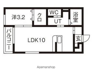 プレステージ小原田【1階】の間取り