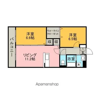 グランディール壱番館【302号室】の間取り