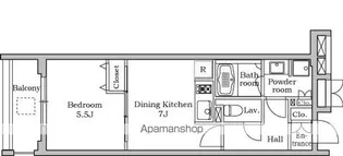 1DKの間取り画像