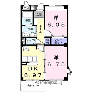 サニーセトル弐号館【3階】の間取り