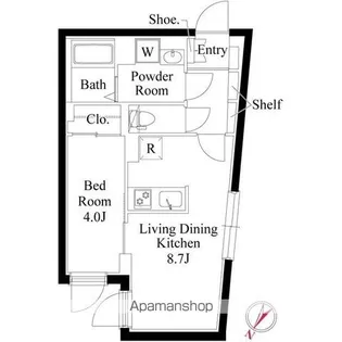 アバンティア初台【1階】の間取り