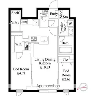 ラ・ペルラ下北沢【101号室】の間取り