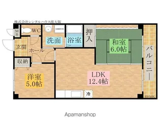 WESTヒルズ忠岡【405号室】の間取り