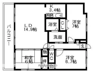 ファヴォール白壁【6階】の間取り