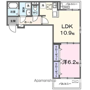 メゾン アイティ クイーン【1階】の間取り