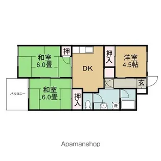 馬越コーポ【42号室】の間取り