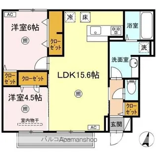エミネント・グラン【1階】の間取り