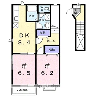 ブラウベルク A【2階】の間取り