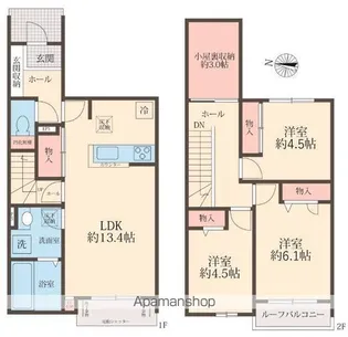 埼玉県さいたま市見沼区大字南中丸【タウンハウス】の間取り