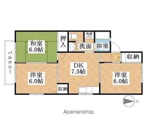 ハイツ・ドゥエル【201号室】の間取り