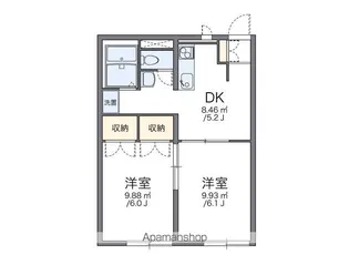 レオパレスYUGAWARA【2階】の間取り