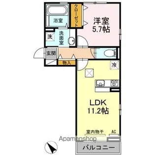 1LDKの間取り画像