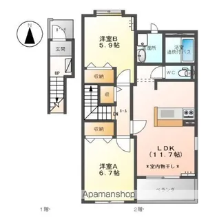 クレアK【2階】の間取り