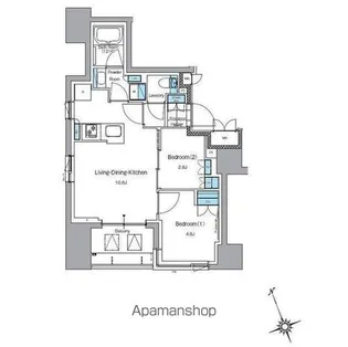 J.リヴェール上野入谷プレイス【9階】の間取り